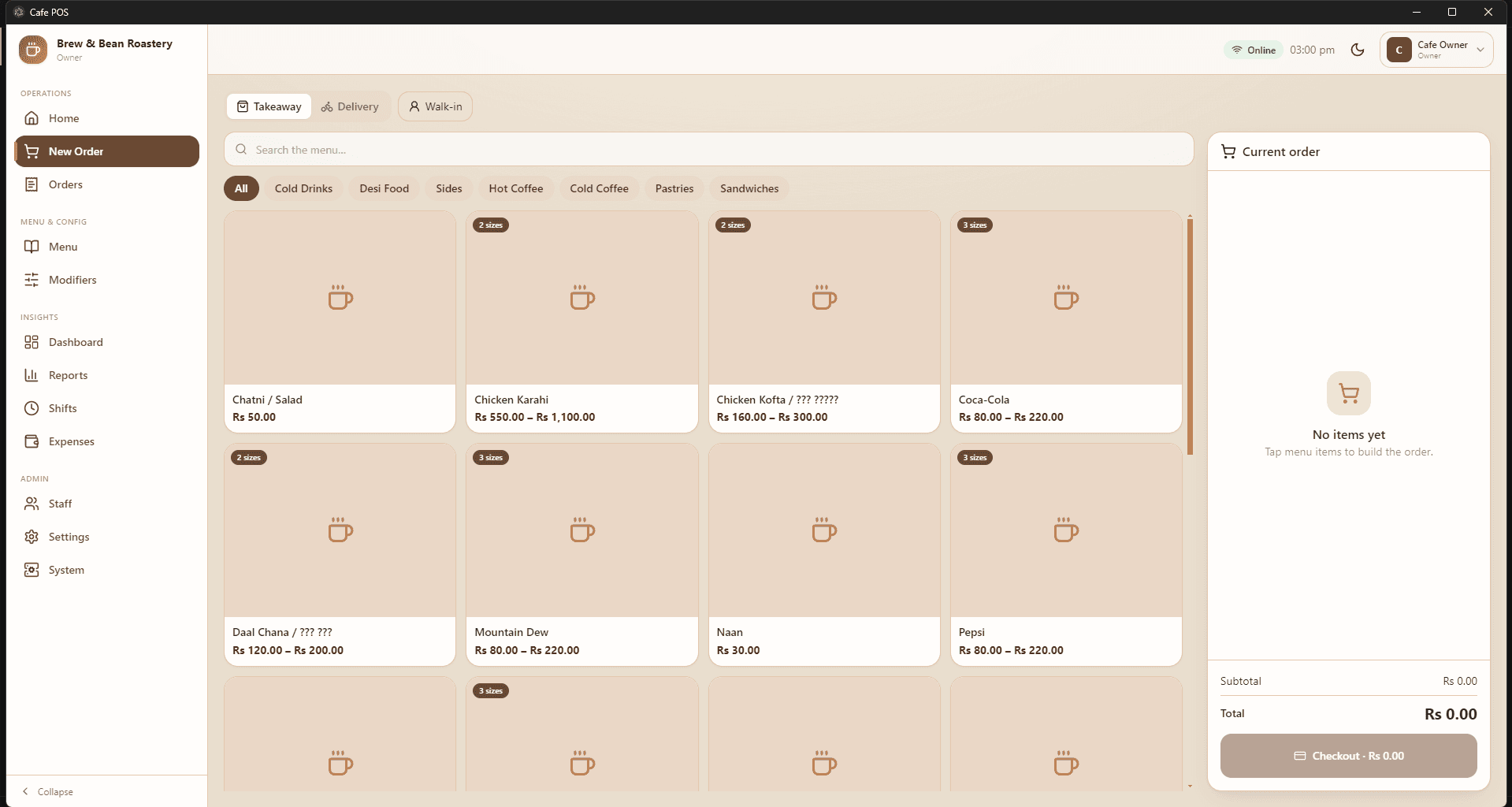 Cafe POS — Offline-First Restaurant Point of Sale — Desktop project by Muhammad Sameer