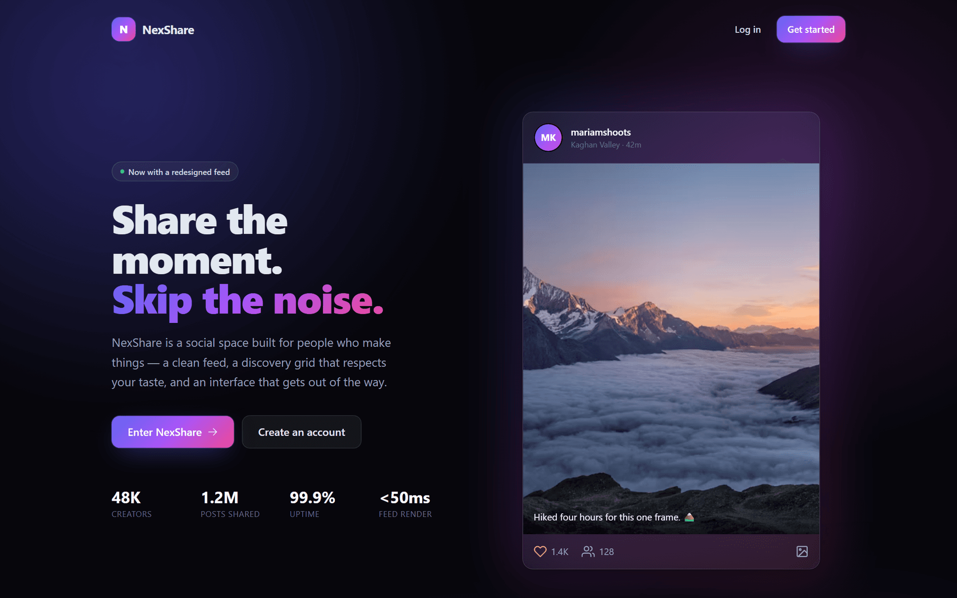 NexShare — Full-Stack Social Sharing App — Web project by Muhammad Sameer
